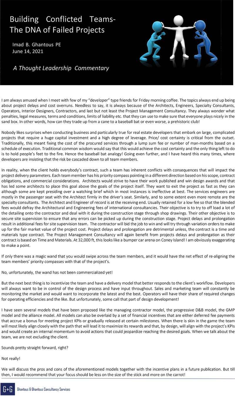 Building Conflicted Teams – The DNA of Failed Projects